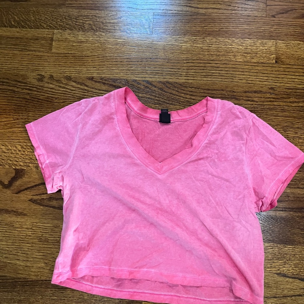 Wild Fable Pink V-Neck Crop Top